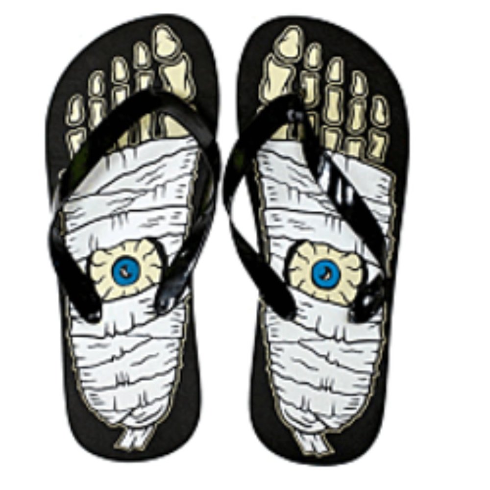 Sourpuss Flip Flops - Mummys Eyeballs Goth Halloween Horror NWT